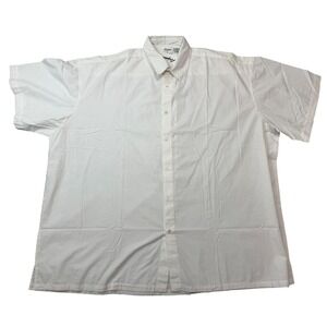 VTG Arjun Mens Big Tall Short Sleeve Button Down Shirt White 5X Cotton NWOT